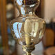 Vintage desk lamp in onyx and brass, oil lamp style.