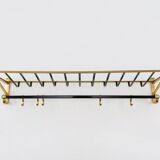 Mid-century coat rack in gold and black aluminium, Belgium 1960s