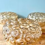 3 Helena Tynell snail ceiling globes, 1960