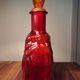 Carafe glass bottle Empoli red-orange