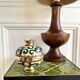vase laiton émail cloisonné décor d'iris