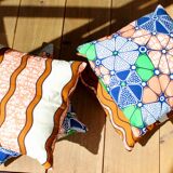 4 coussins 40x40cm covers made in 2 different wax assorted