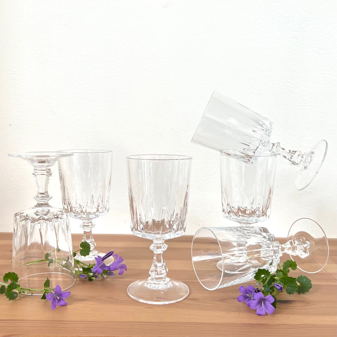 Vintage cristal d'Arques glasses - Louvre model