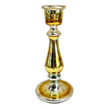 Old candle holder XIX gilded mercurized eglomised glass