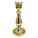 Old candle holder XIX gilded mercurized eglomised glass