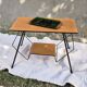 Small table, vintage Scandinavian TV unit in metal and wood, renovated.