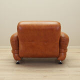 Leather armchair, Italian design, 1970s, production: Italy