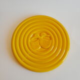 Vintage art deco duck yellow slip coaster