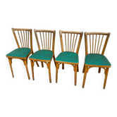 Set of 4 green Baumann 153 chairs
