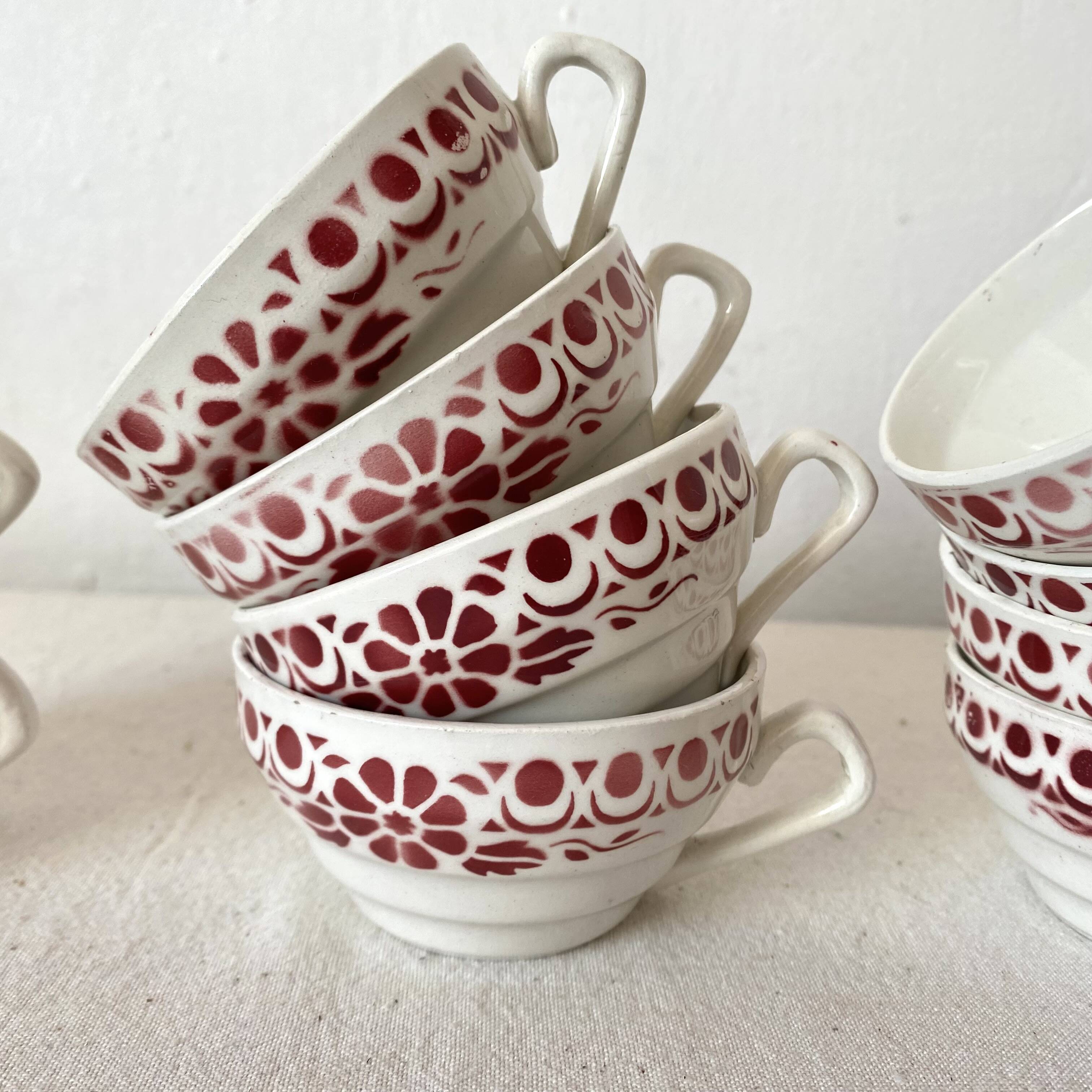 Old Sarreguemines cups