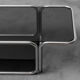 Coffee table metal smoked glass 70s vintage modern
