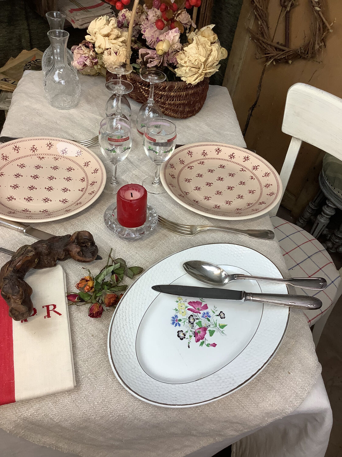 Old artisanal dish made in France Digoin