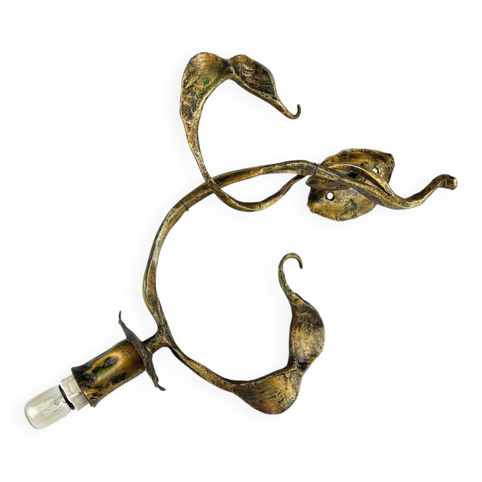 Brutalist metal wall lamp by Salvino Marsura, Italy, 1960s.