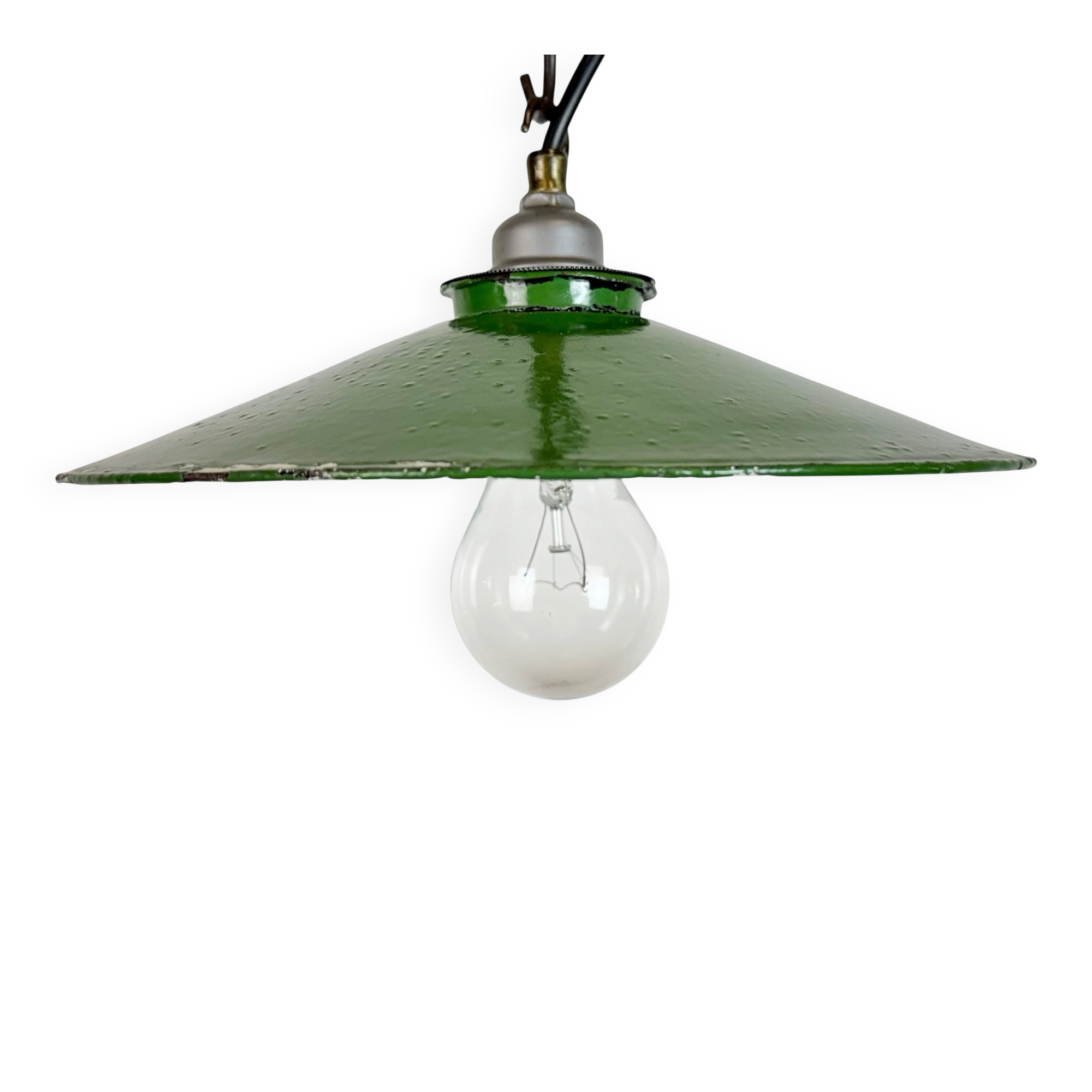 Industrial Green Enamel Light, 1950s