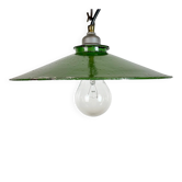 Suspension industrielle émaillée verte, années 1950