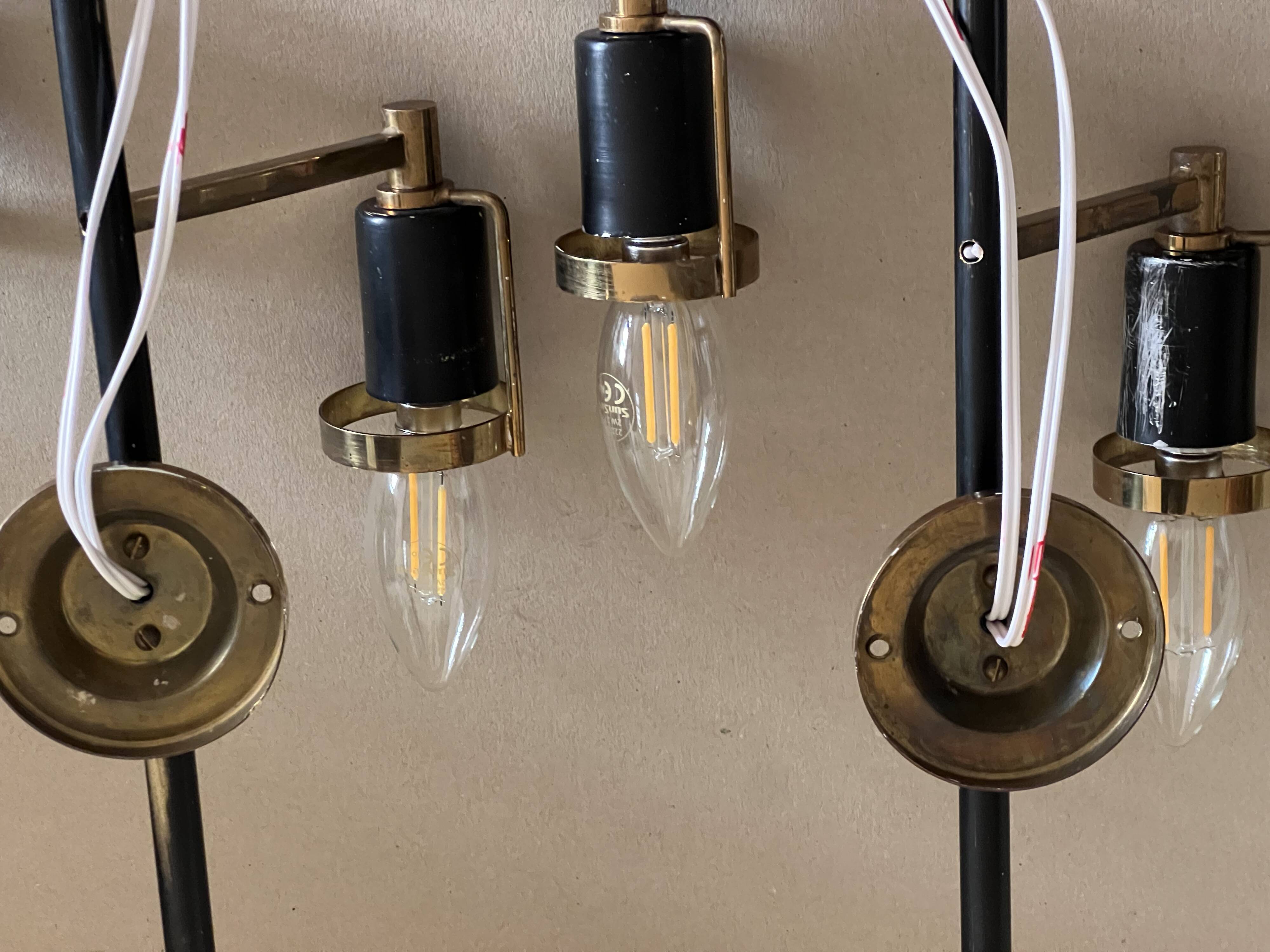 Pair of large Italian wall lights, 1950s