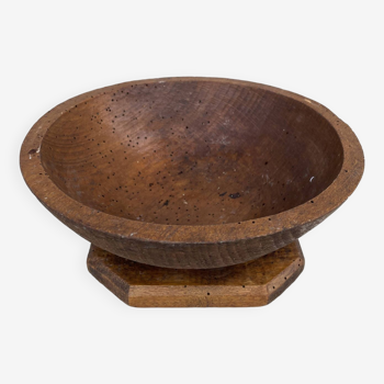 Old turned wooden bowl