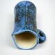 Small jug by Jacques Blin in blue ceramic with engraved animal decoration.