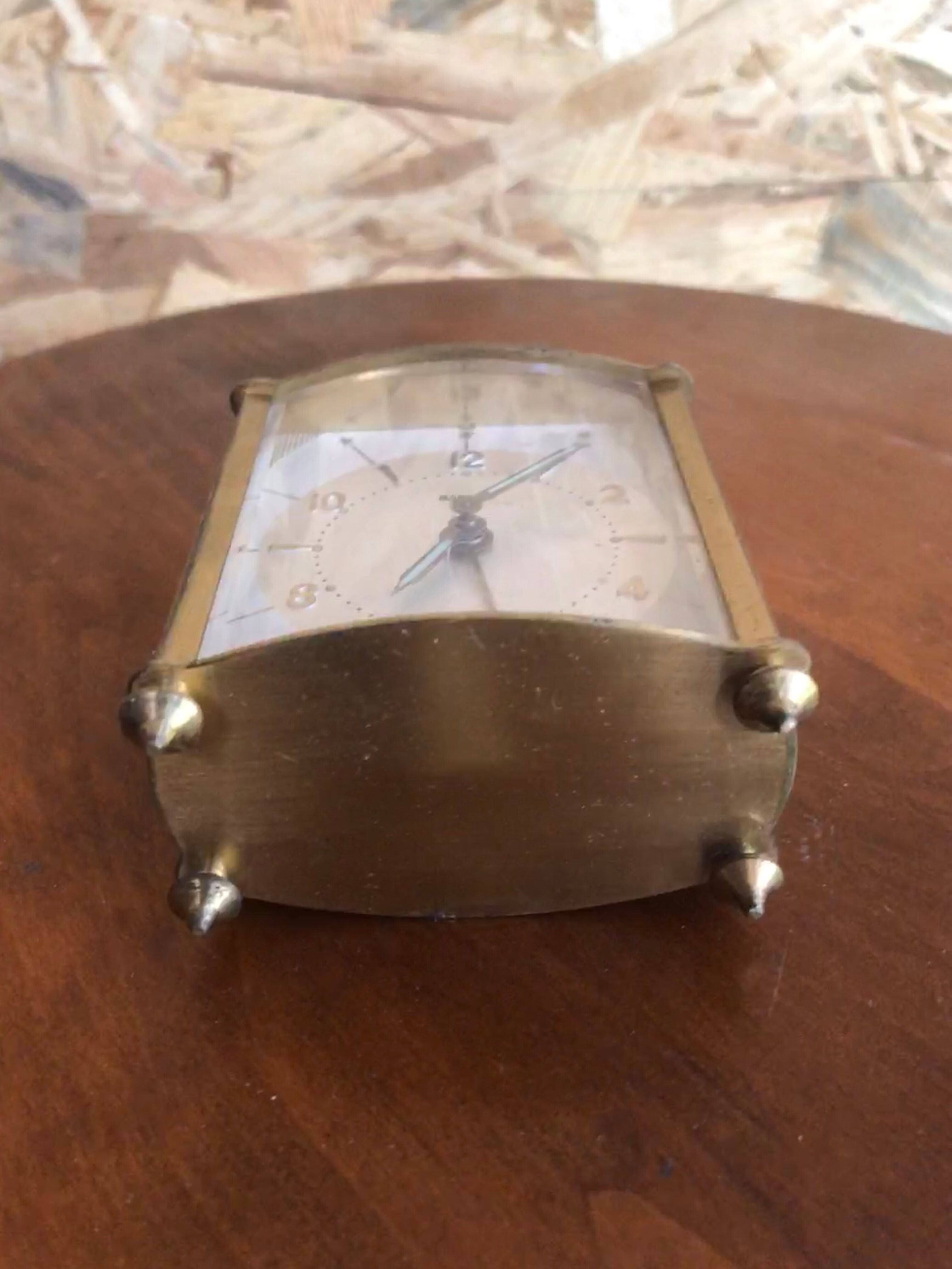 Old pendulum officer bayard brass background white + handle vintage decoration