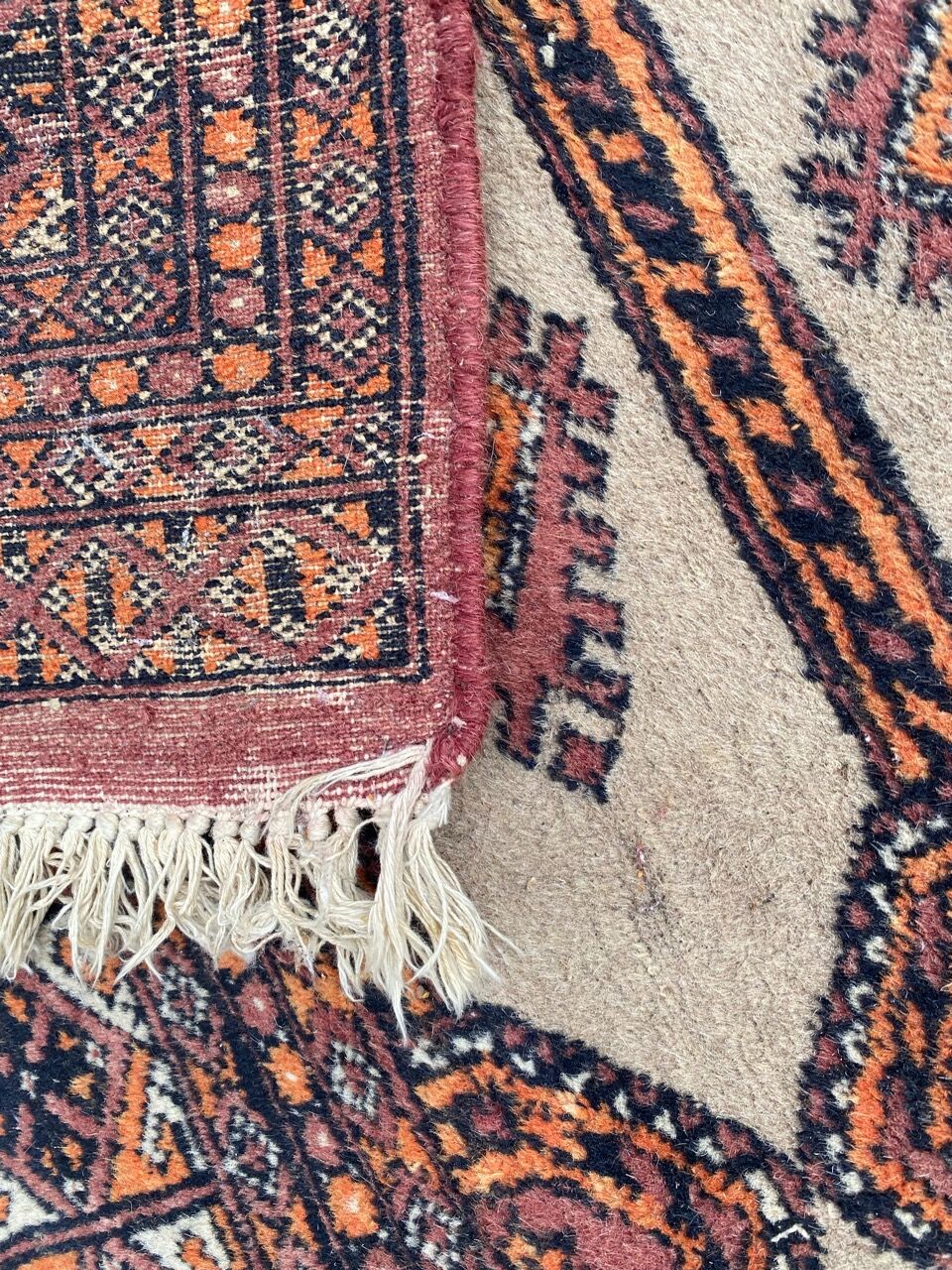 Vintage carpet pakistan drawings bokhara handmade 124x186 cm