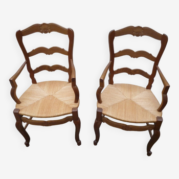 Pair of Louis XV style armchairs