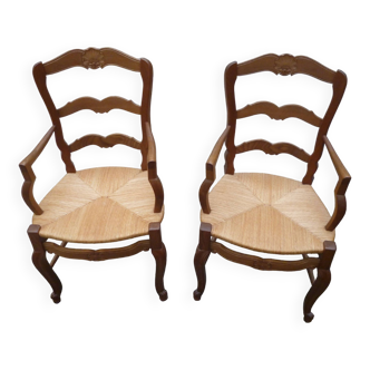 Pair of Louis XV style armchairs