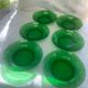 6 assiettes creuses vereco france numérotées en verre verte vintage 1970