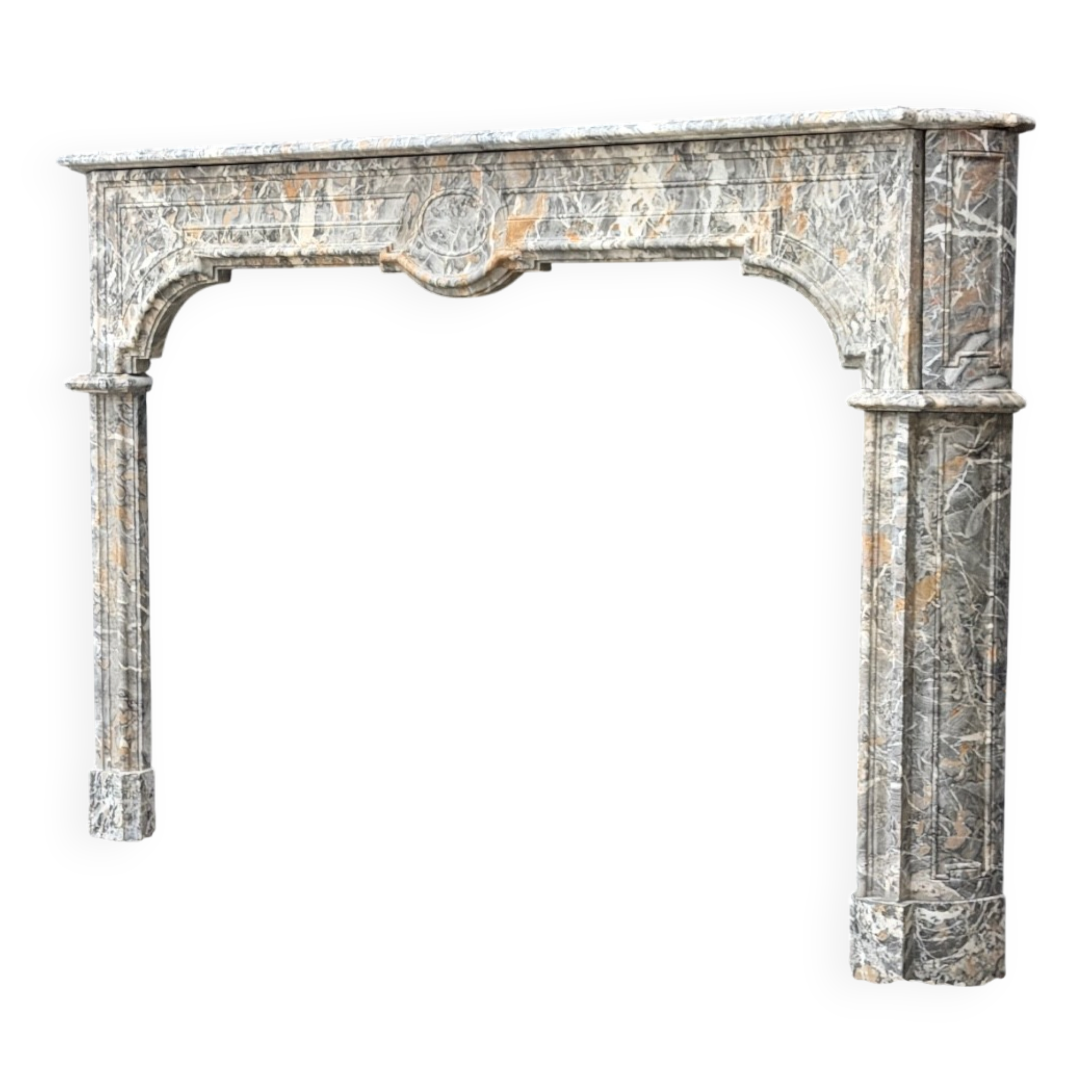 Regency fireplace in grey Ardennes marble, 18th century