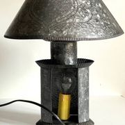 LAMPE Coeur ZINC Vintage