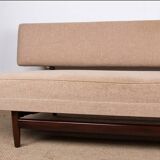 Large sofa, daybed, Scandinavian in teak and new fabric 1960.