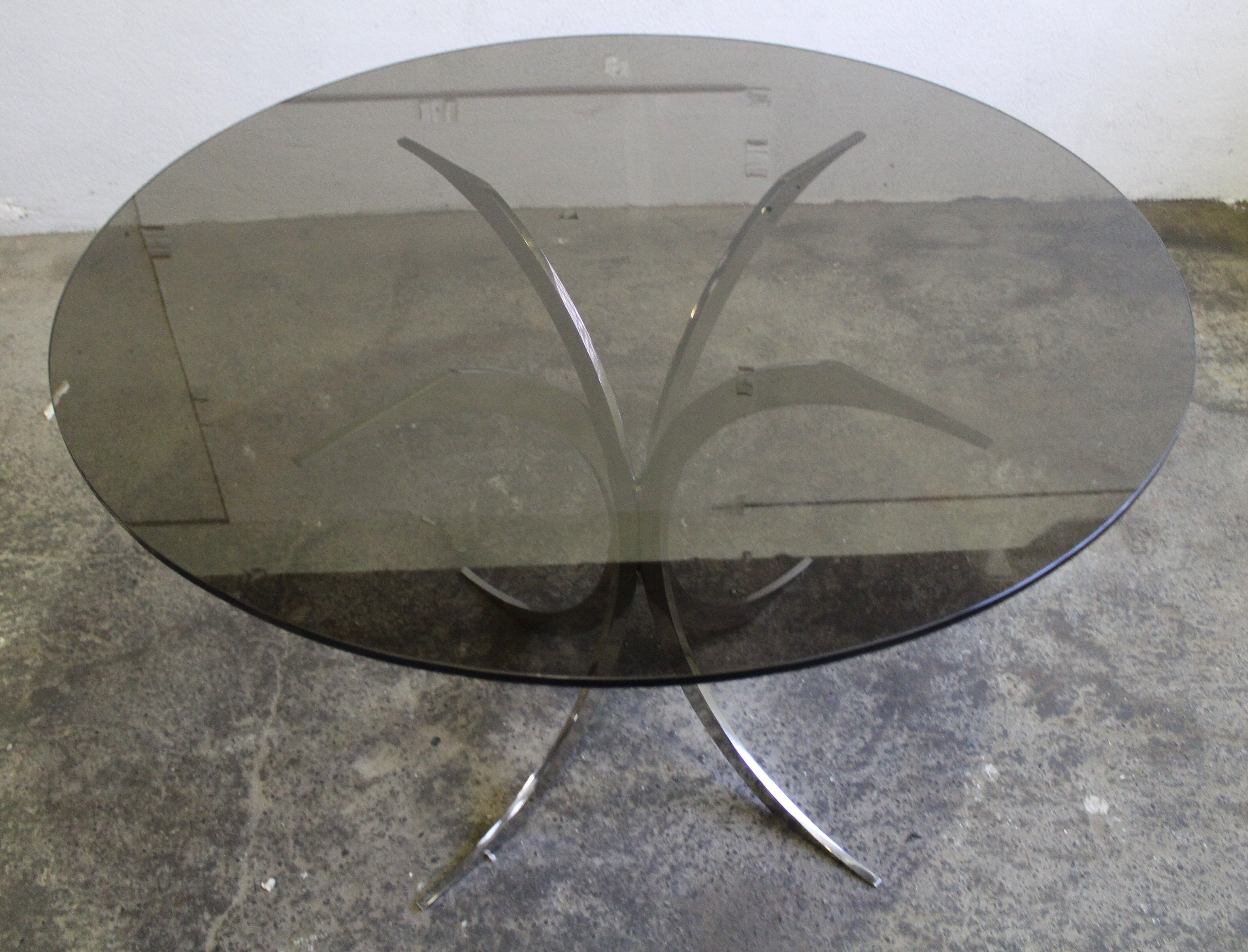 Table Boris Tabacoff, edition Christofle, glass