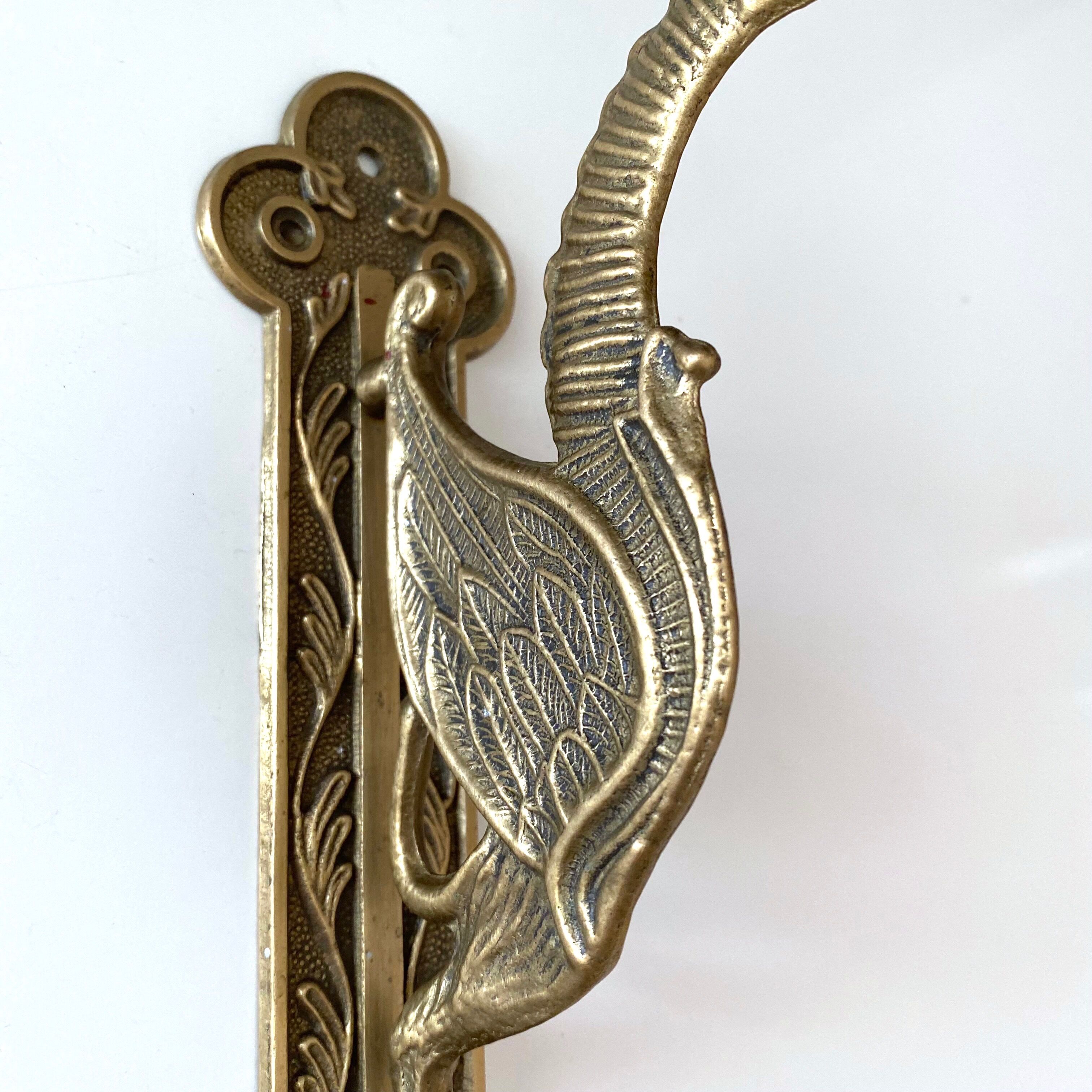 Vintage coat hook, brass wall hook dragon head