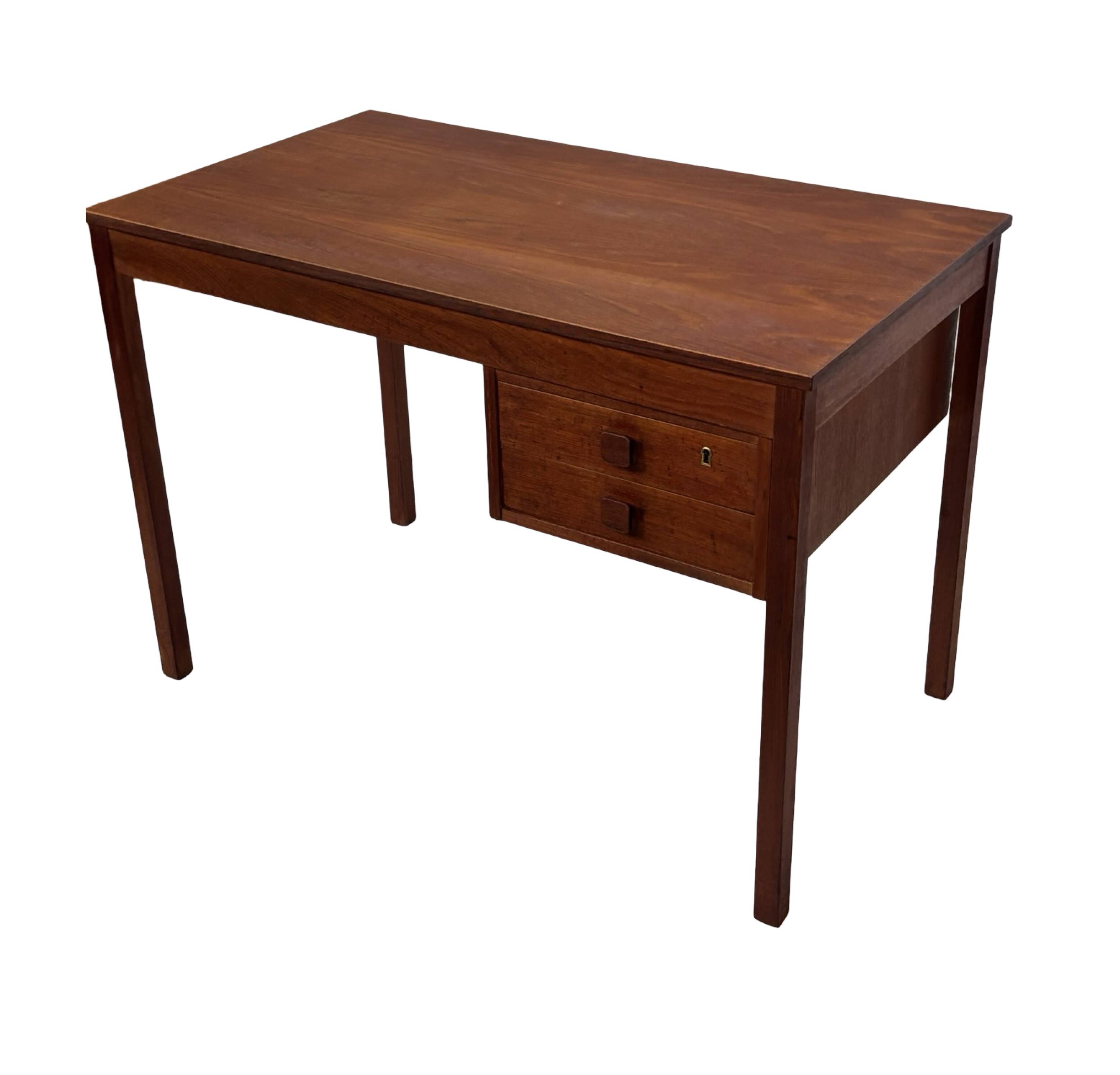 Vintage Danish teak compact Domino Mobler desk, 1960s