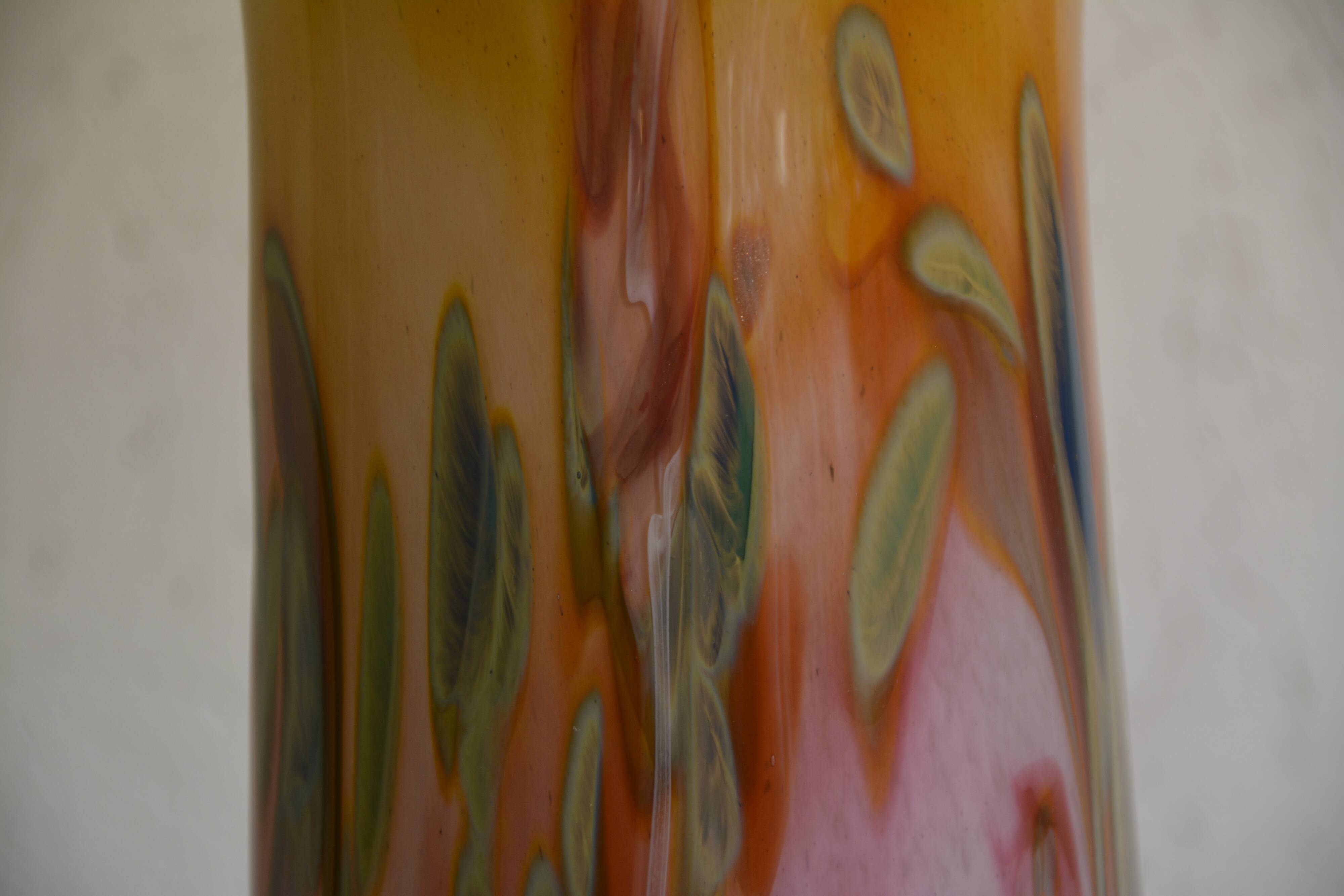 Pink and orange Murano vase