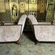 Pair of Art Deco armchairs in taupe velvet