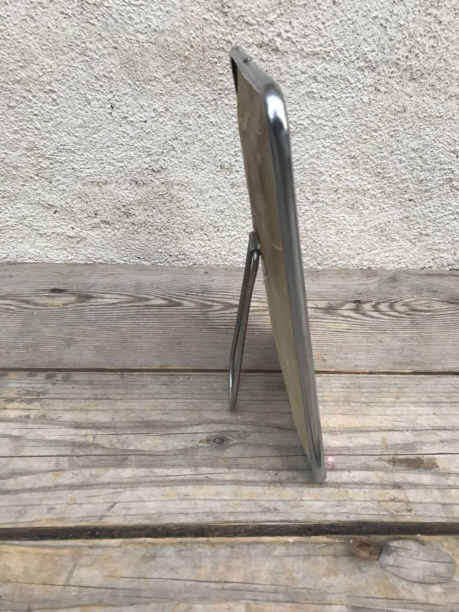 Old ice mirror barber contour aluminium  21x15cm