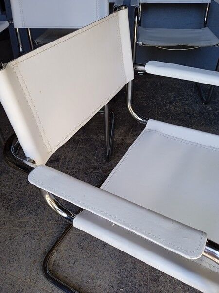 4 armchairs leather bauhaus design