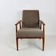Fauteuil Lis, années 1970, velours marron chocolat clair Jade