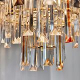 Venini two-tone chandelier, 3 levels, murano glass, Italy, 1970