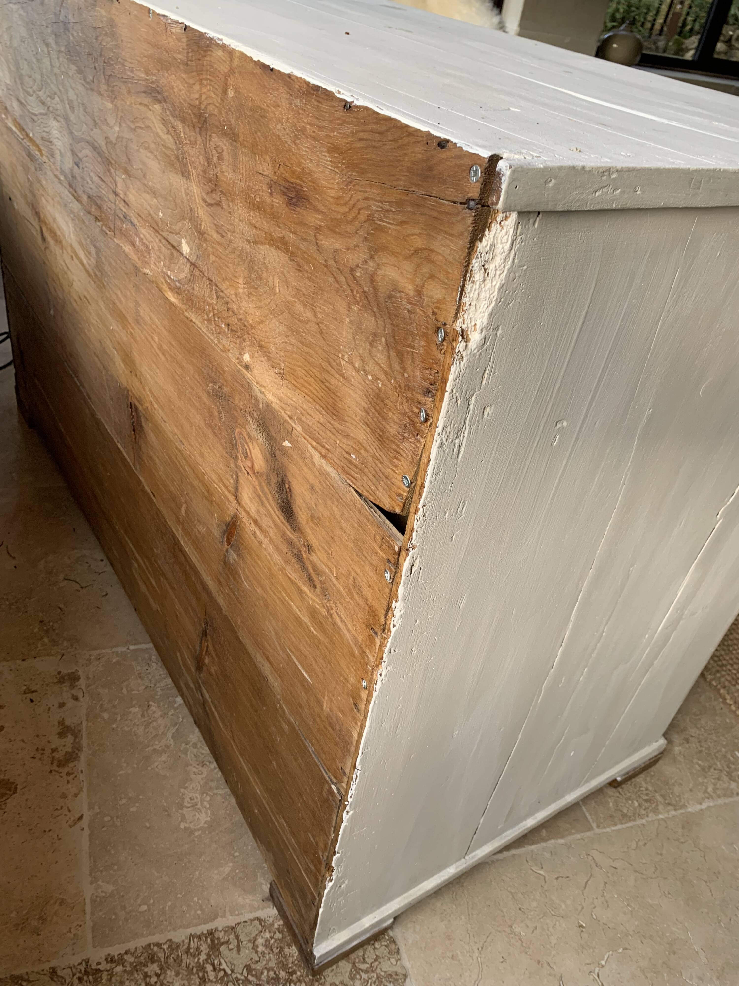Charming old country sideboard painted in lime white
