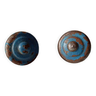 Pair of antique cast iron furniture handles