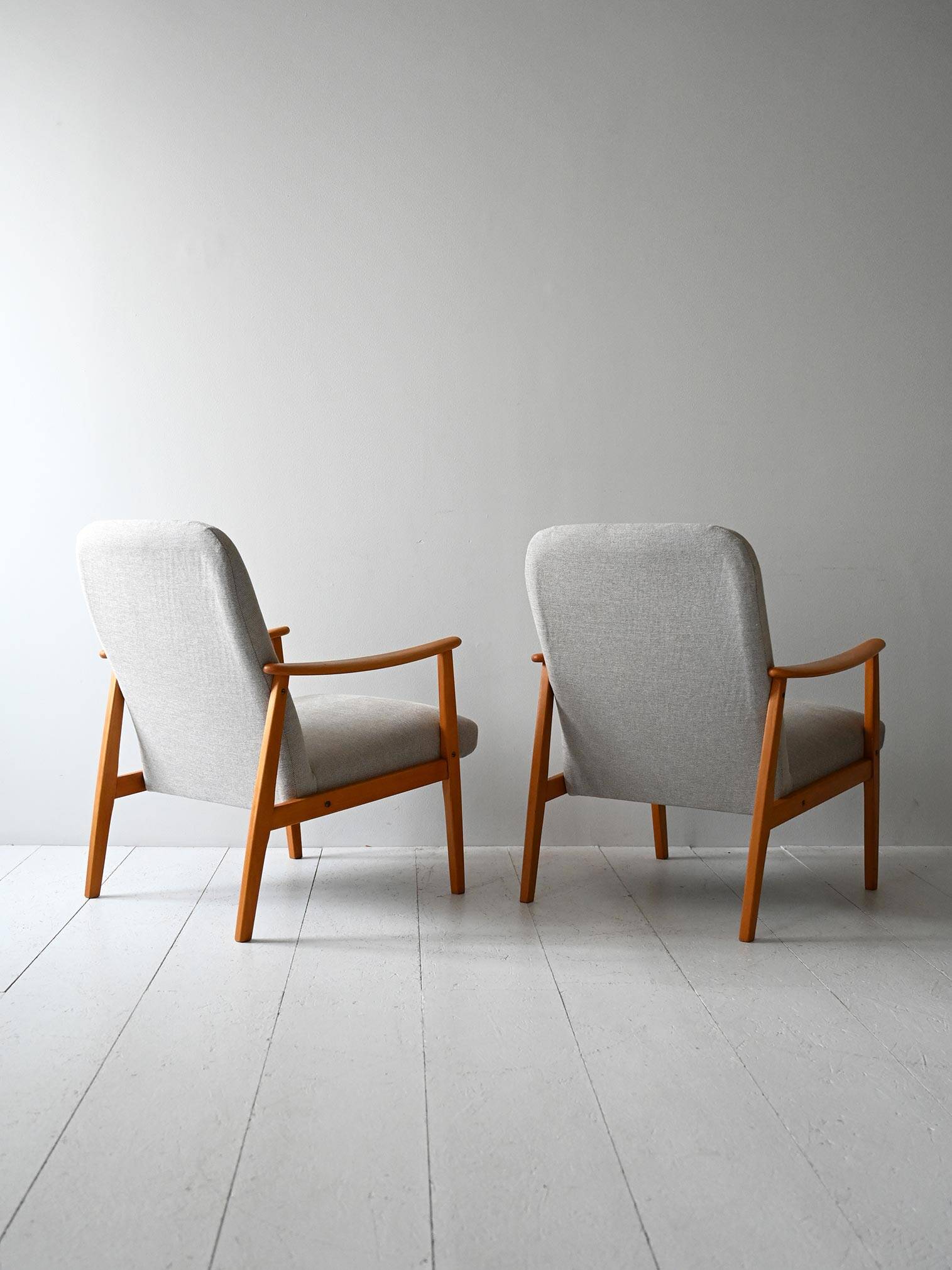 Pair of Scandinavian Mid-Century Oak Armchairs