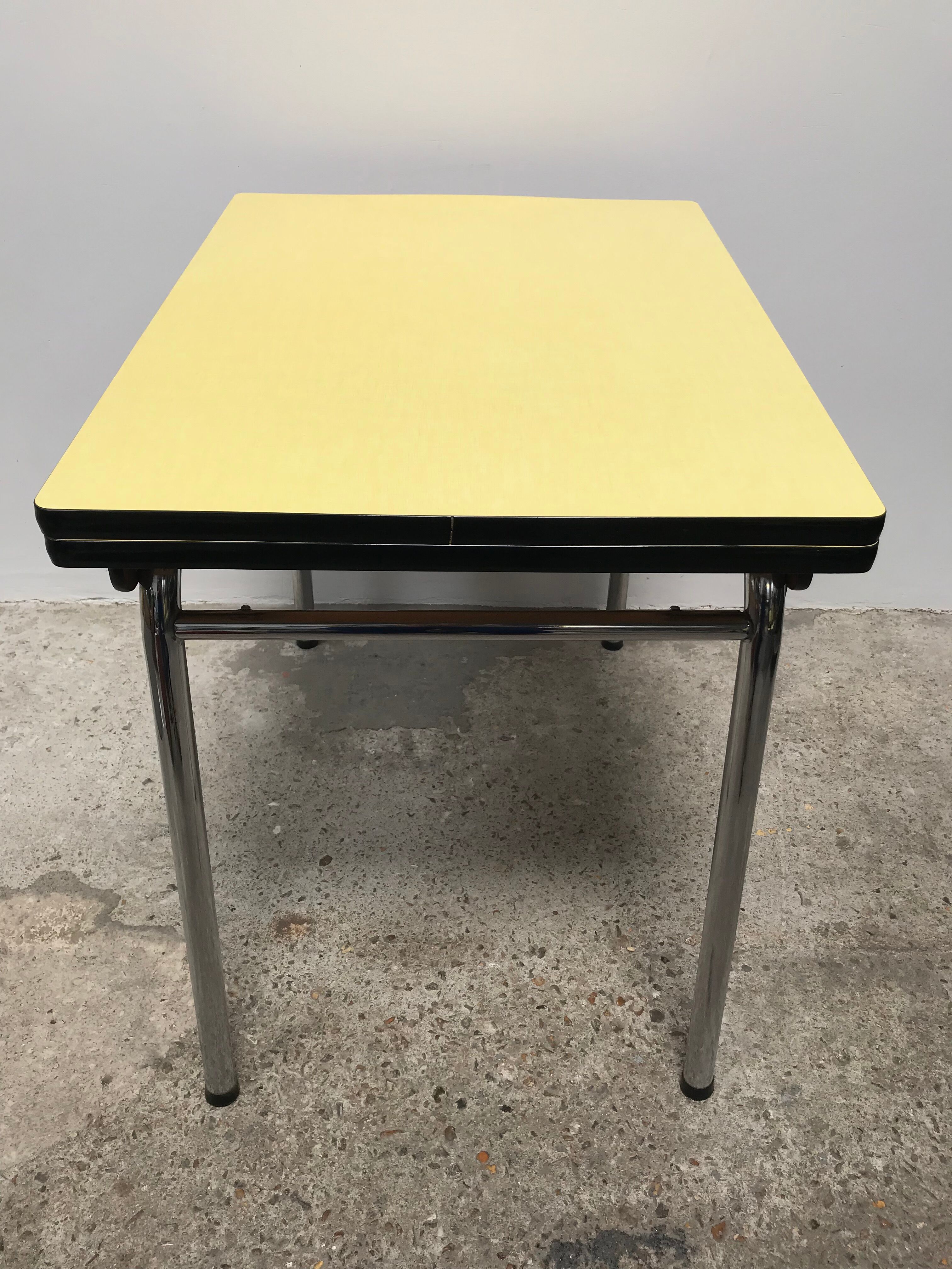 Yellow formica table