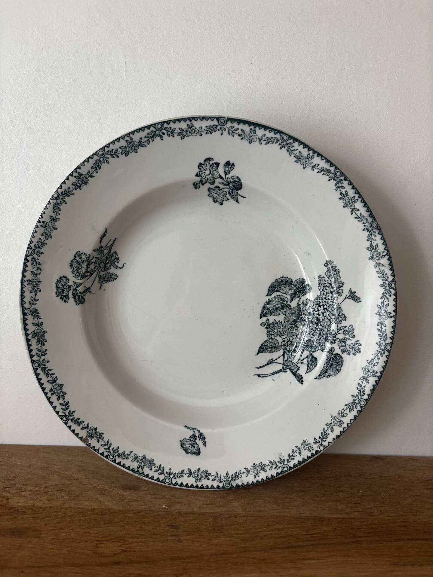 Set of 3 deep plates Terre de Fer St Amand bouquet