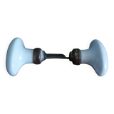 White porcelain door knob handles