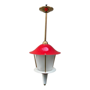 Suspension années 50 tôle rouge