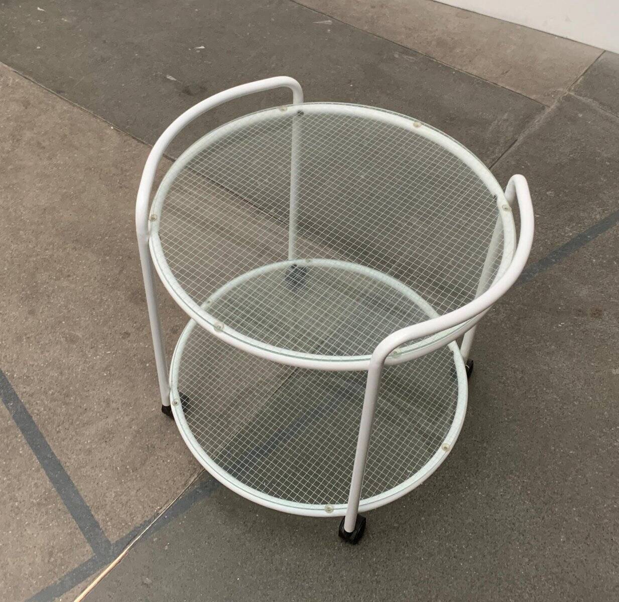 Postmodern Glass Side Table or Dessert Table