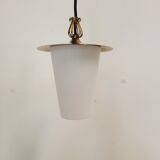 Lantern suspension in brass and opaline year 60