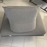 Prado Cinna square pouf with backrest