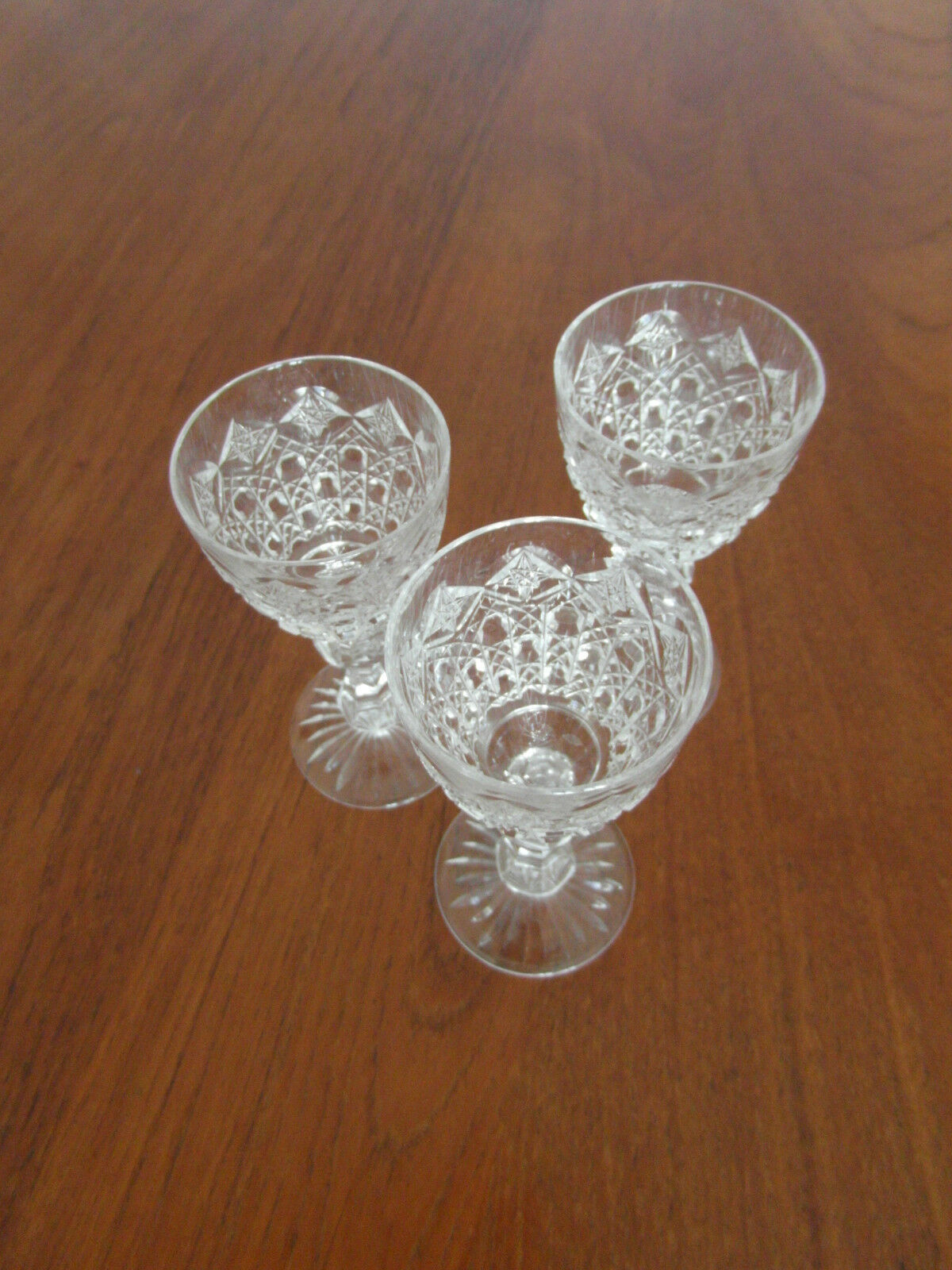 Set of 3 antique St Louis crystal glasses